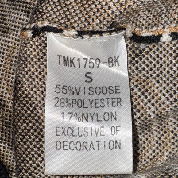 THML Jasmine Sweater Women's Size S Black Tan Geometric Print Crewneck - Picture 4 of 4